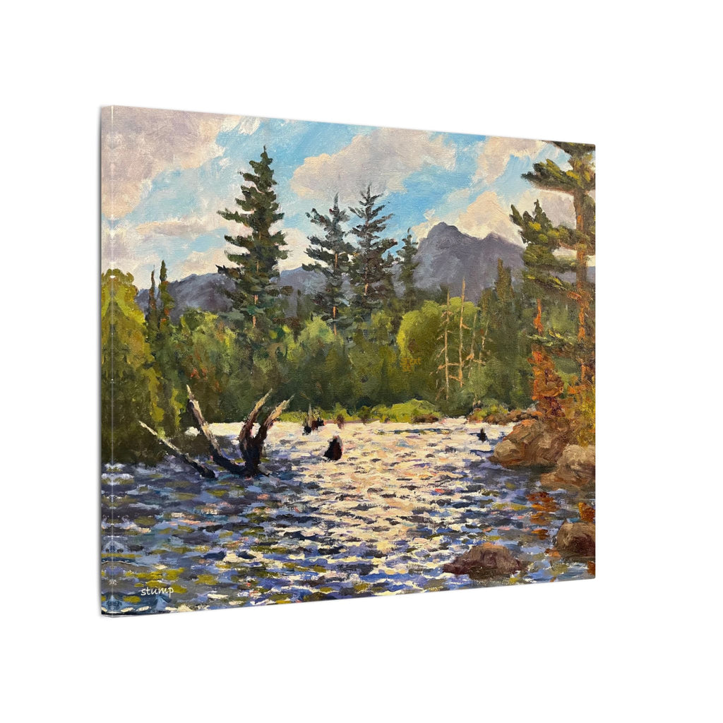 Mountain River Landscape Canvas | Stretched Matte Wall Art