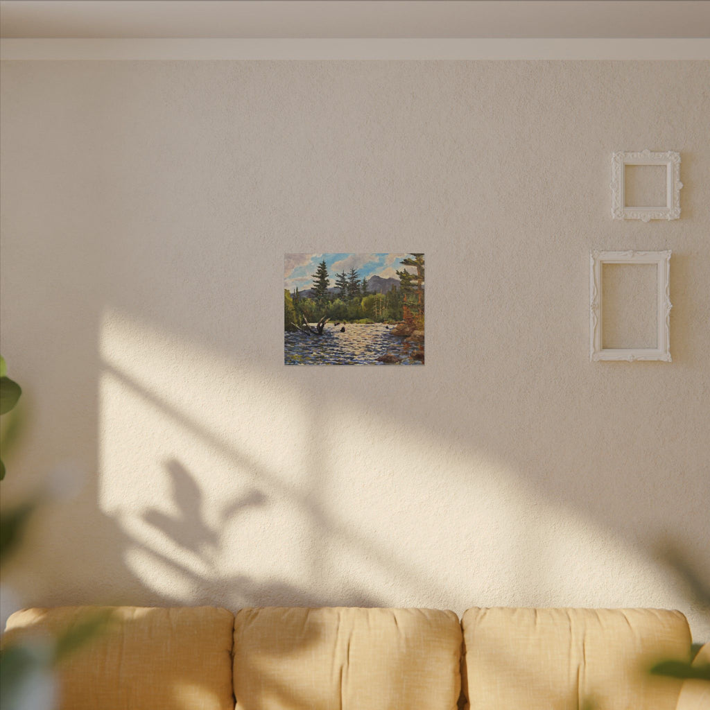 Mountain River Landscape Canvas | Stretched Matte Wall Art
