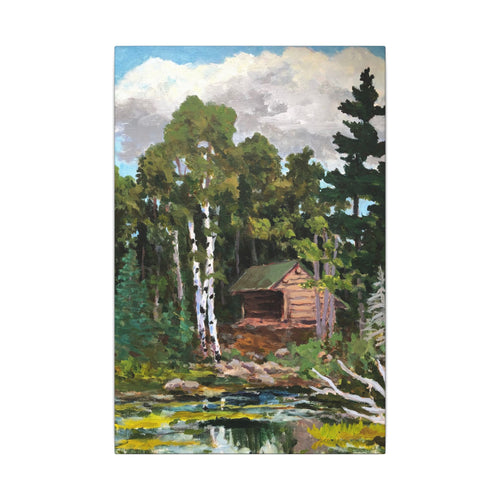 Adirondack Lean-To Wilderness Shelter Canvas, Stretched Wall Art | Appalachian Trail