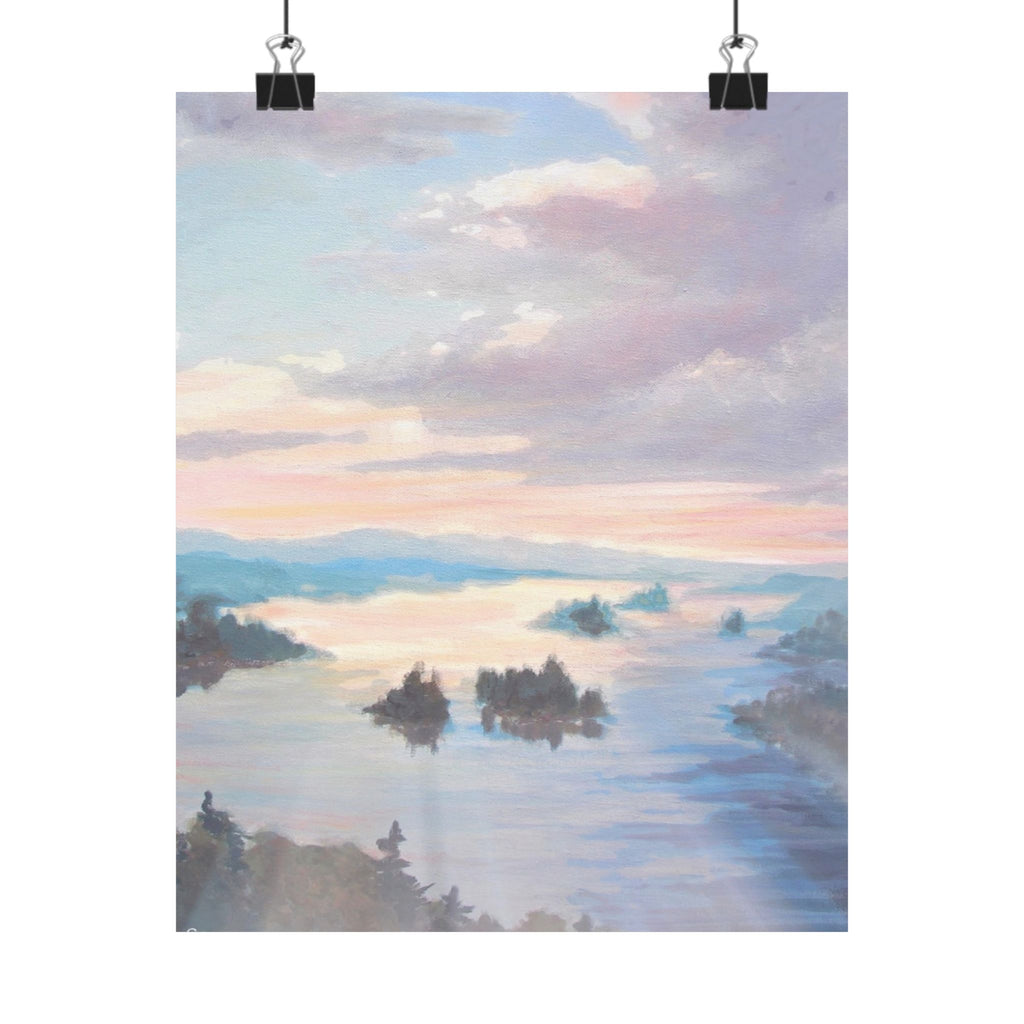 Misty Lake Sunrise Painting Fine Art Landscape Print