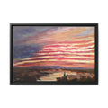 American Landscape Stars And Stripes Sunset Abstract Matte Canvas 24x16 Framed | Abstract Sunset Wall Art