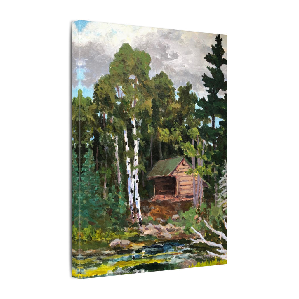 Adirondack Lean-To Wilderness Shelter Canvas, Stretched Wall Art | Appalachian Trail