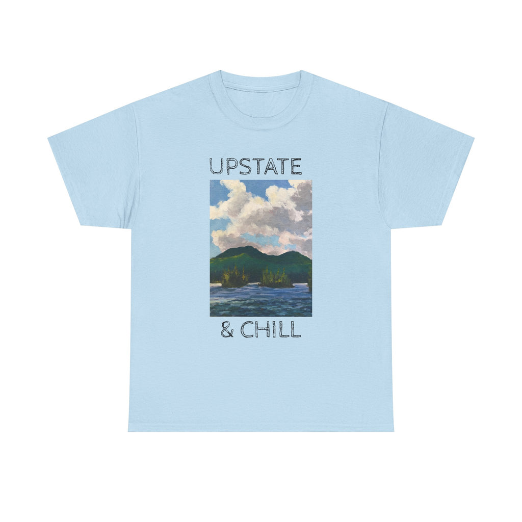 Upstate & Chill Tee | Lake Mountain Landscape, Relaxed Nature Vibes