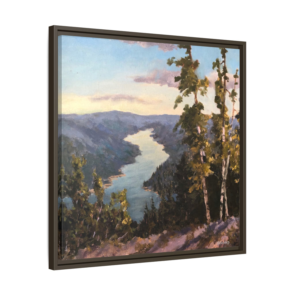 Hudson River View From Up High Matte Canvas 24"x24" Floater Framed