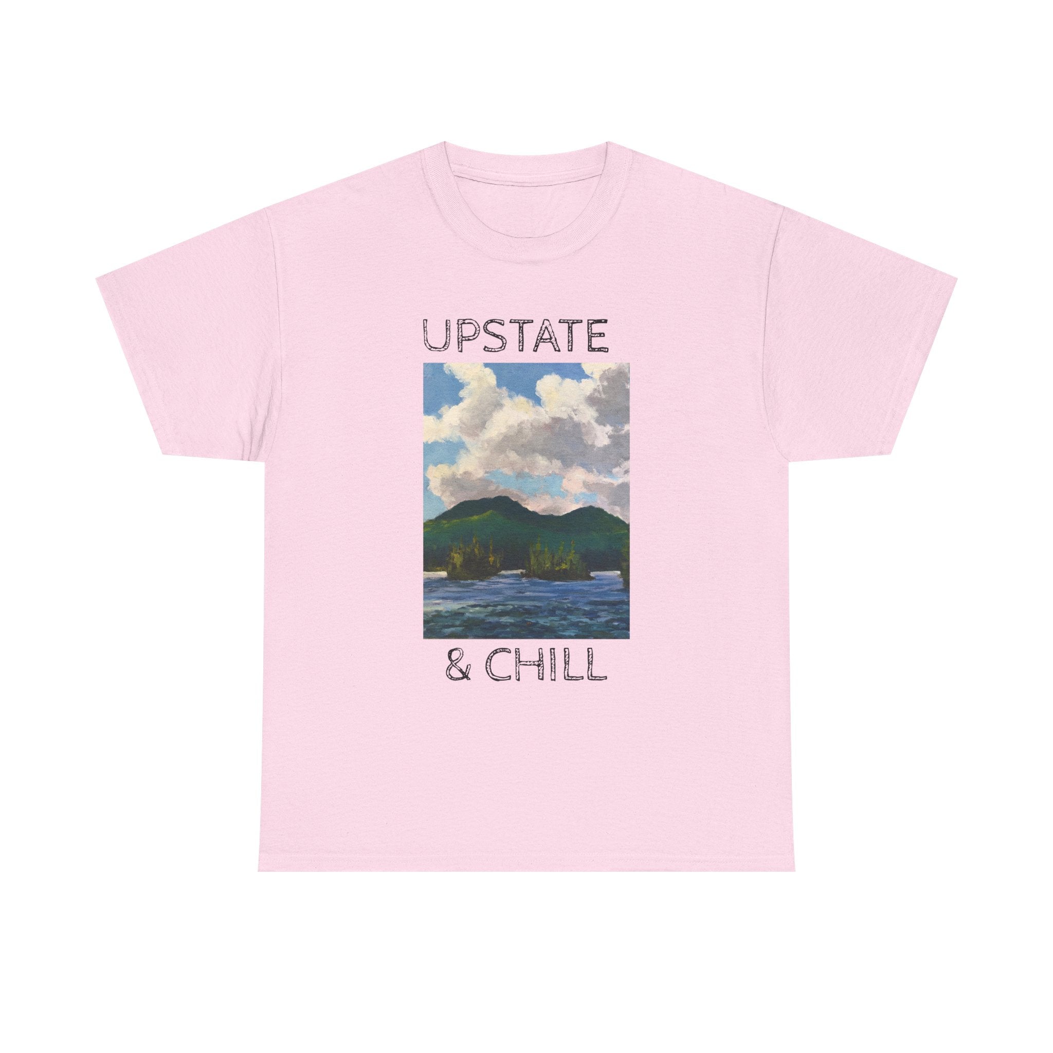 Upstate & Chill Tee | Lake Mountain Landscape, Relaxed Nature Vibes