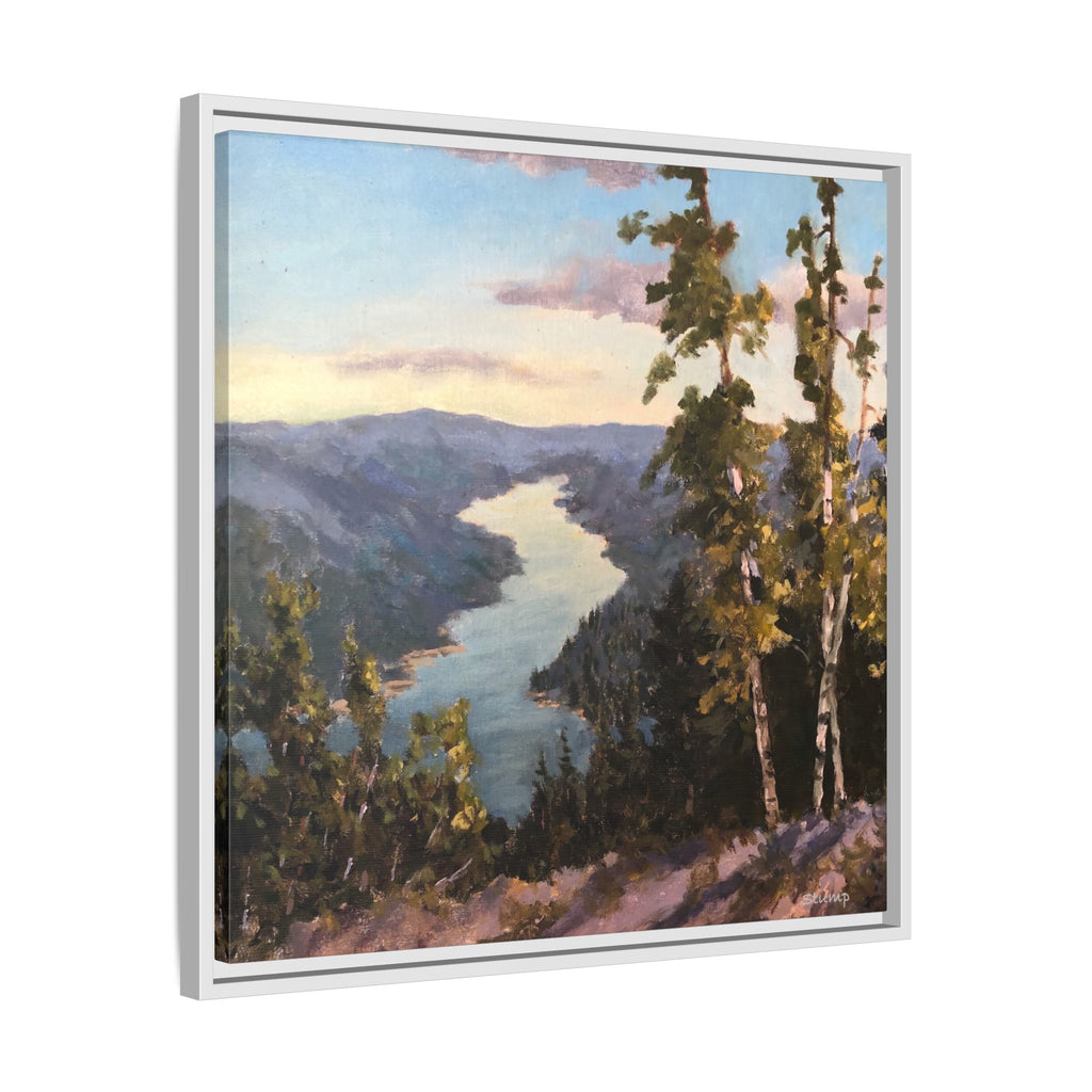 Hudson River View From Up High Matte Canvas 24"x24" Floater Framed