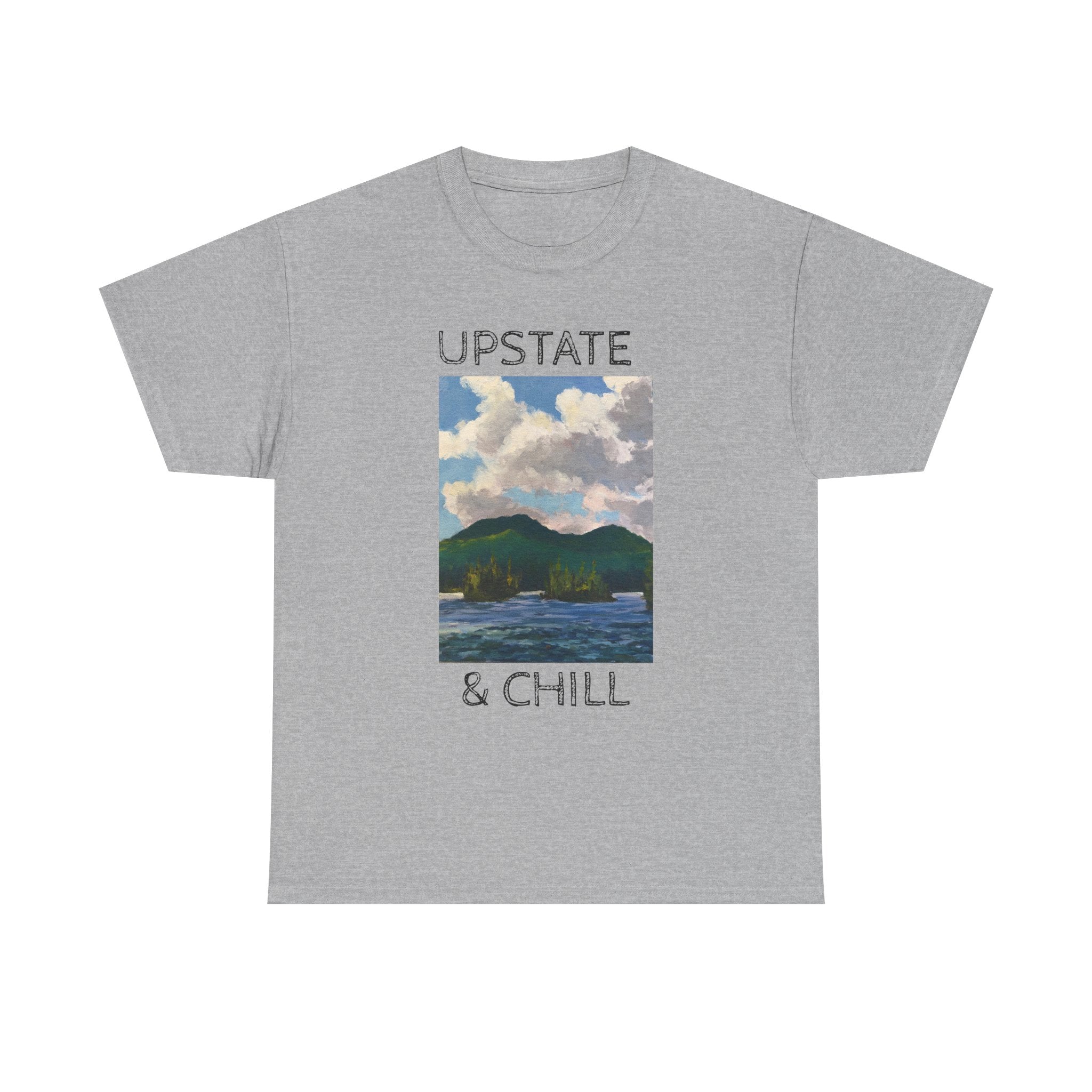 Upstate & Chill Tee | Lake Mountain Landscape, Relaxed Nature Vibes