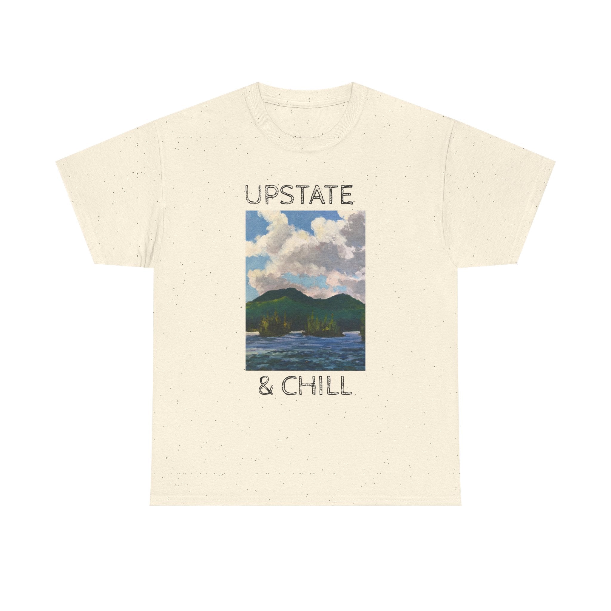 Upstate & Chill Tee | Lake Mountain Landscape, Relaxed Nature Vibes