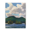 Mountain Landscape Painting Canvas Stretched 0.75" | Green Peaks Wall Art