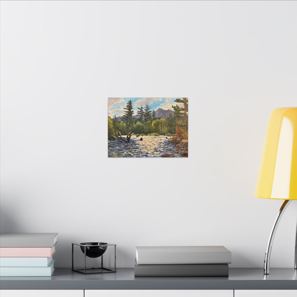 Mountain River Landscape Canvas | Stretched Matte Wall Art