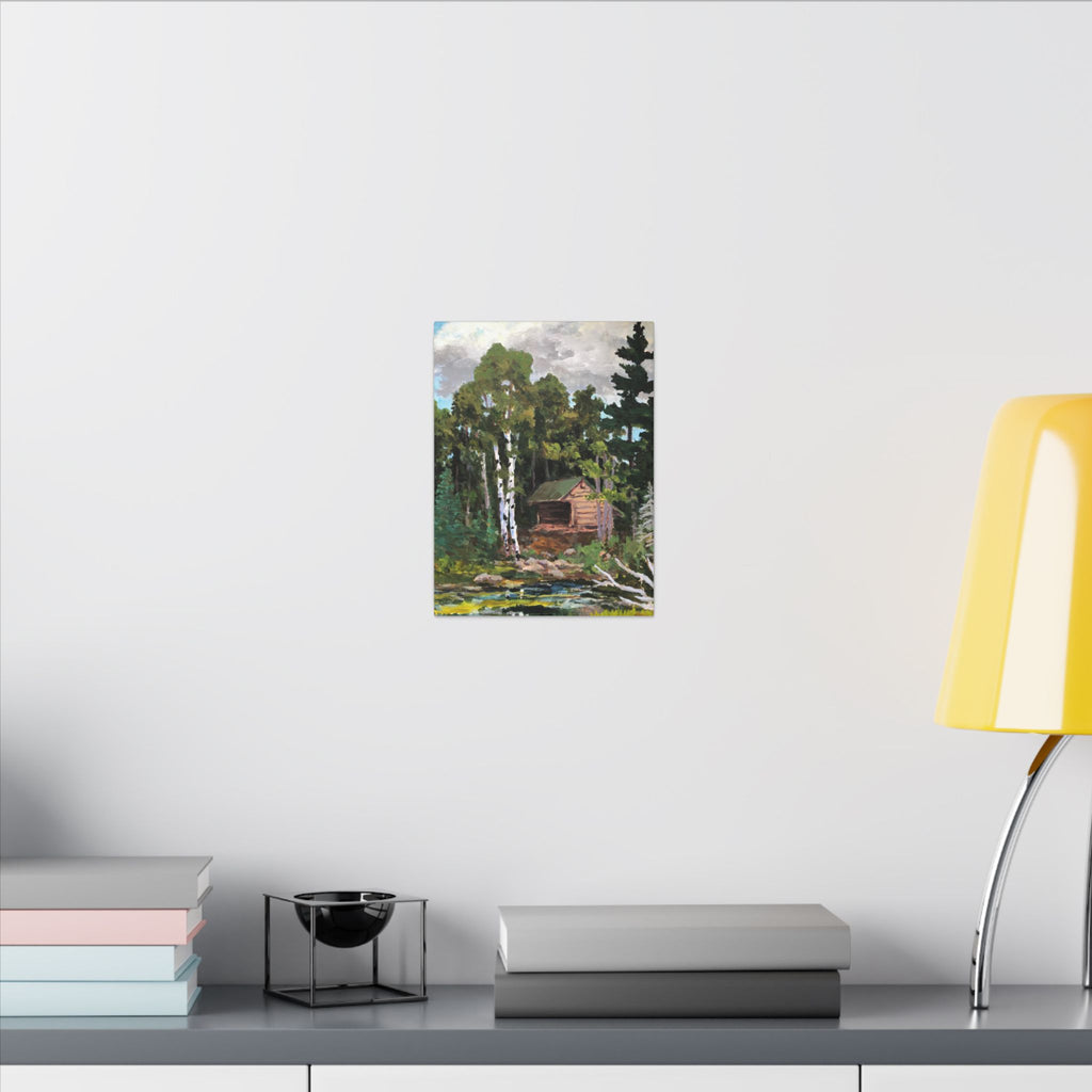 Adirondack Lean-To Wilderness Shelter Canvas, Stretched Wall Art | Appalachian Trail