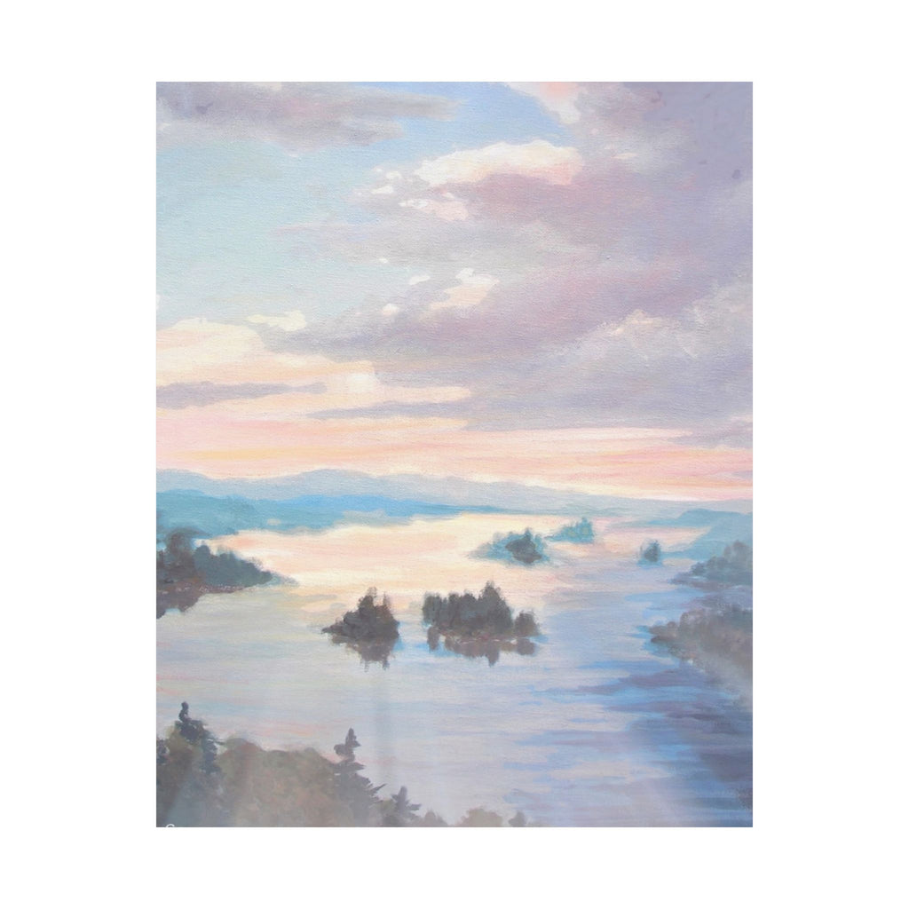 Misty Lake Sunrise Painting Fine Art Landscape Print