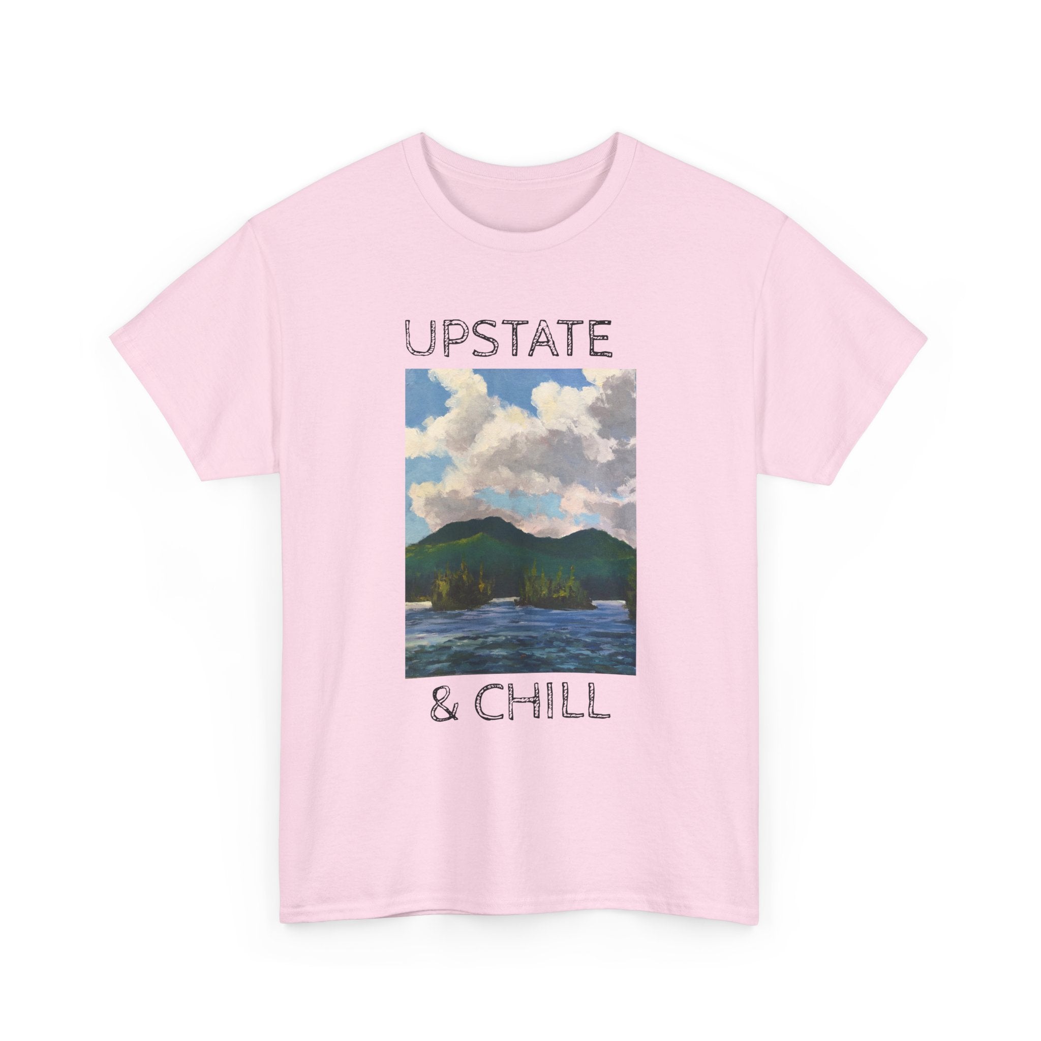Upstate & Chill Tee | Lake Mountain Landscape, Relaxed Nature Vibes