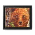 Bear Looking Through Birch Trees Matte Canvas Framed