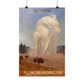 Old Faithful Yellowstone Poster | Vintage National Park Print