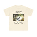 I Love Loons T-Shirt | Vintage Loon Lake Scene, Wildlife Nature Tee