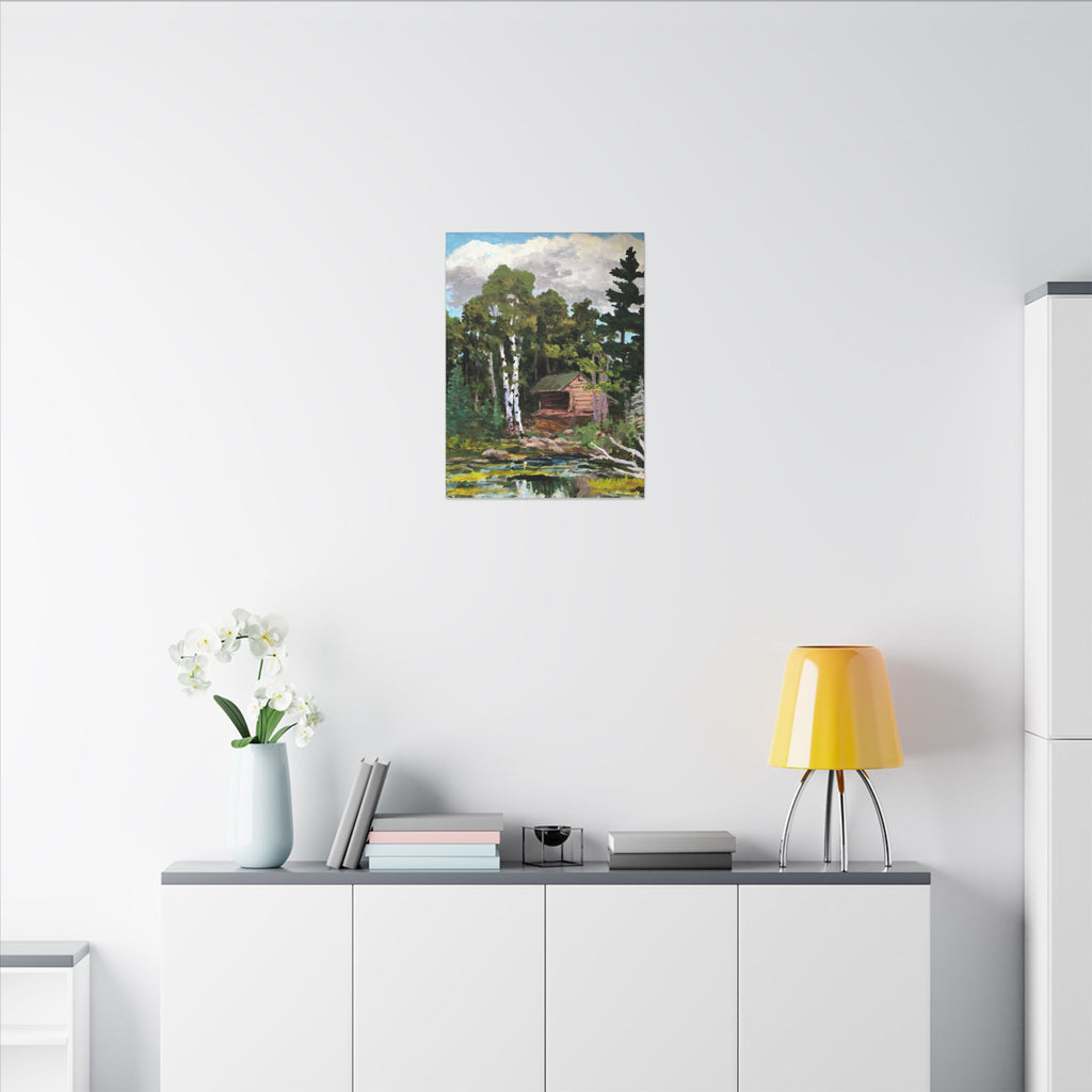 Adirondack Lean-To Wilderness Shelter Canvas, Stretched Wall Art | Appalachian Trail