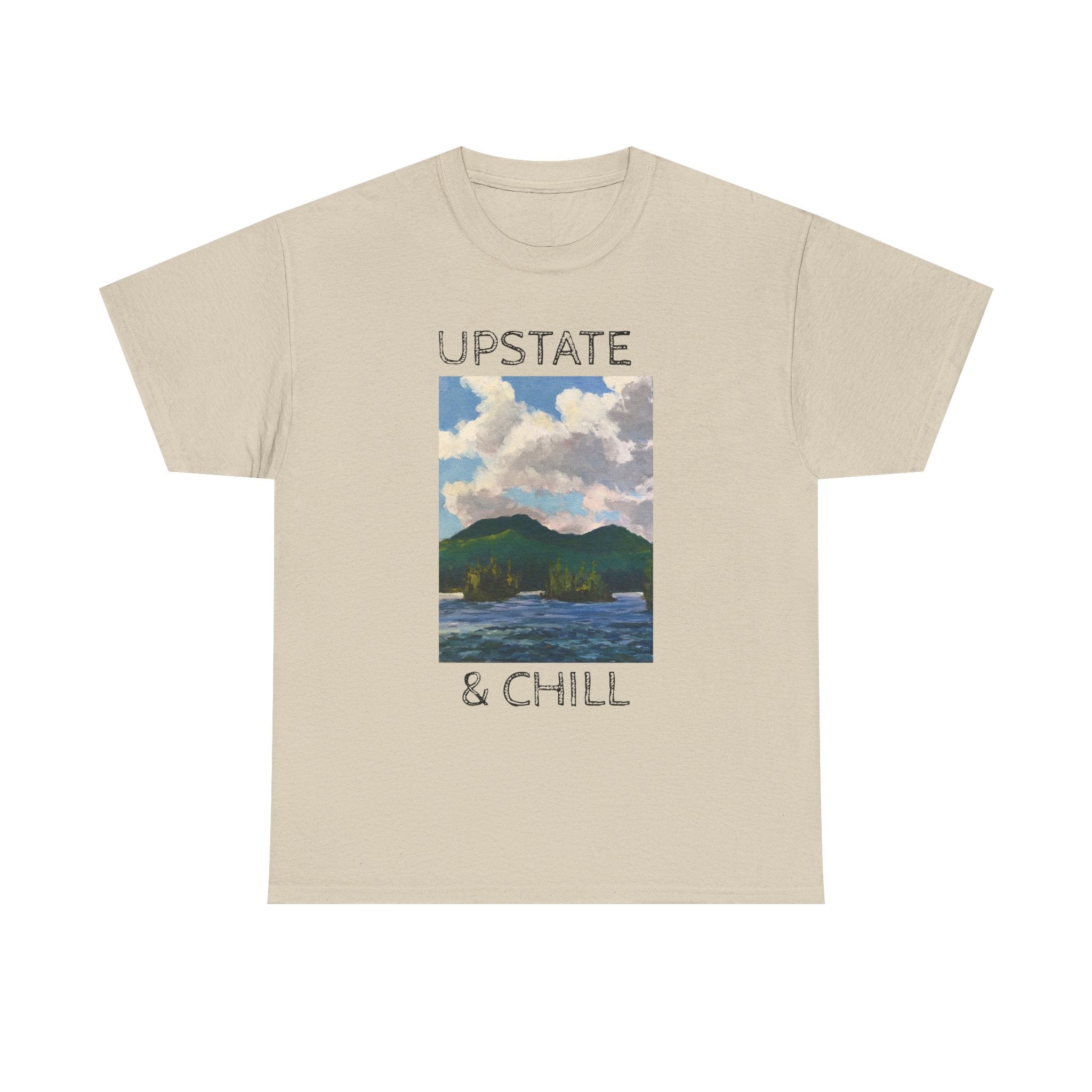 Upstate & Chill Tee | Lake Mountain Landscape, Relaxed Nature Vibes