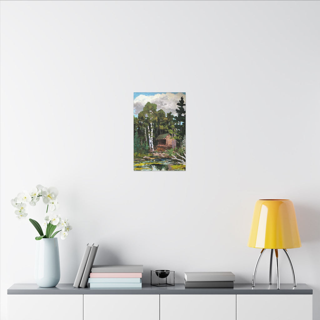 Adirondack Lean-To Wilderness Shelter Canvas, Stretched Wall Art | Appalachian Trail