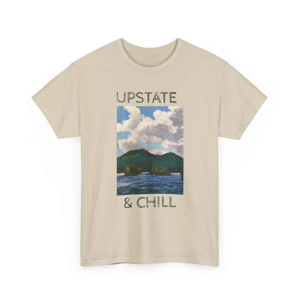 Upstate & Chill Tee | Lake Mountain Landscape, Relaxed Nature Vibes