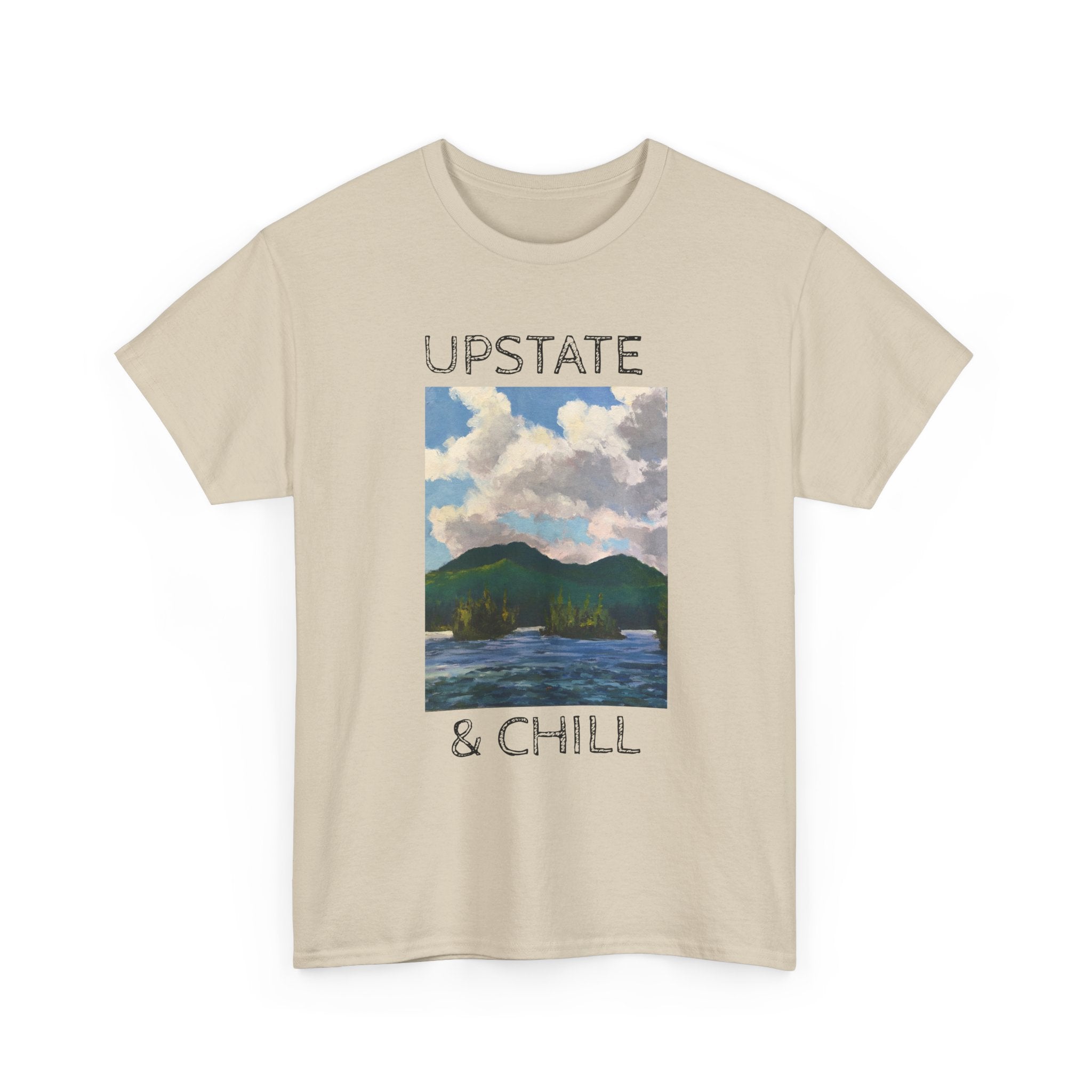 Upstate & Chill Tee | Lake Mountain Landscape, Relaxed Nature Vibes